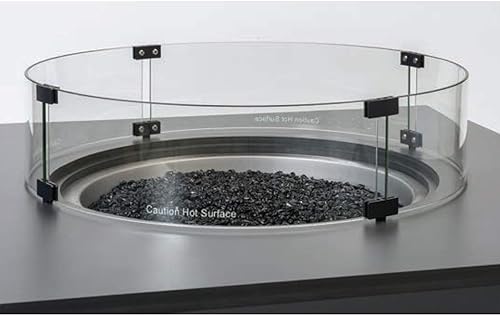 Miniatura 2 de Hiland AWS-RND22 - Pantalla de vidrio para hoguera de 22 pulgadas, pequeña, transparente