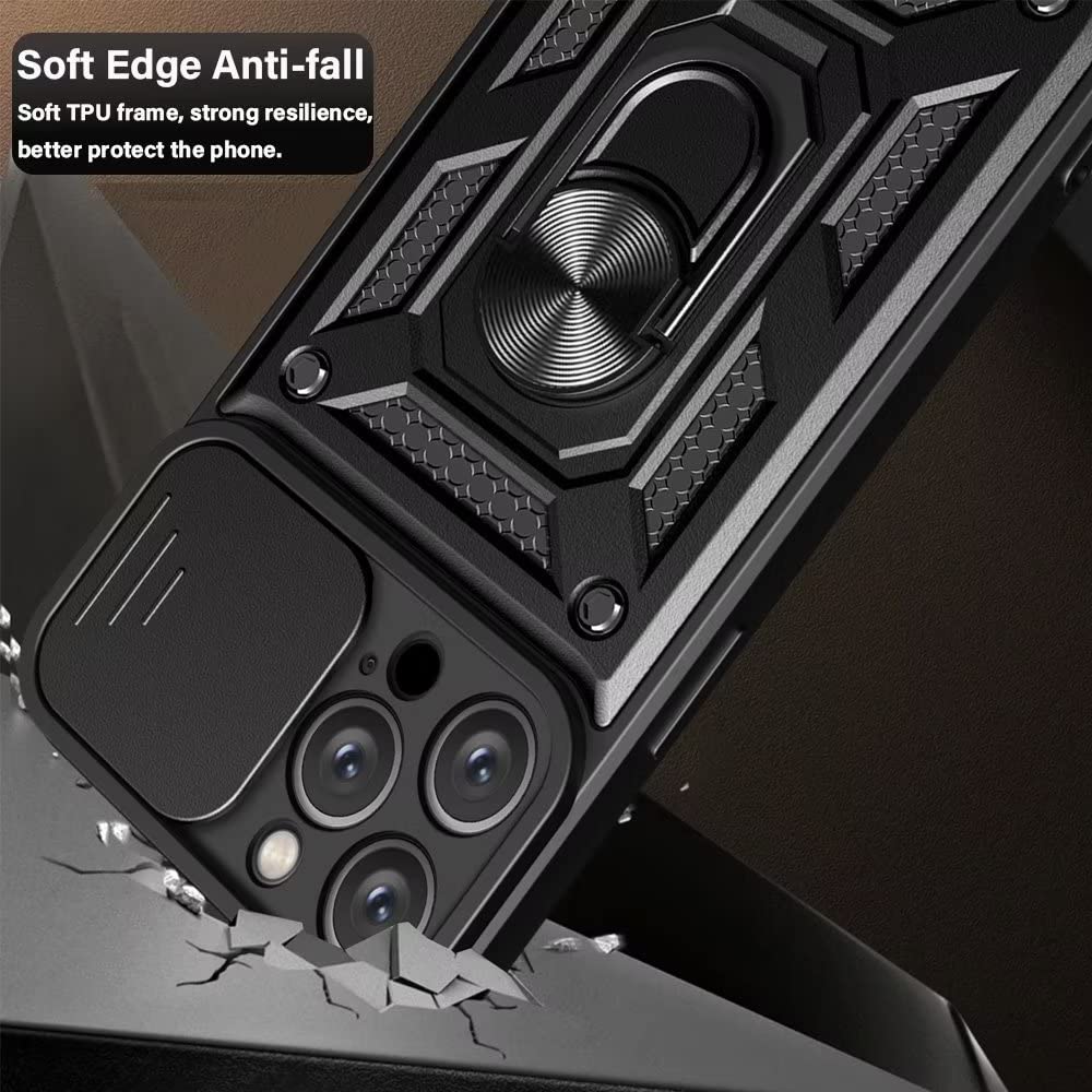 ILING Cover Per Xiaomi Redmi Note 14 Pro+ Plus 5G - Custodia Militare Con Anello Magnetico E Supporto - Verde - 3