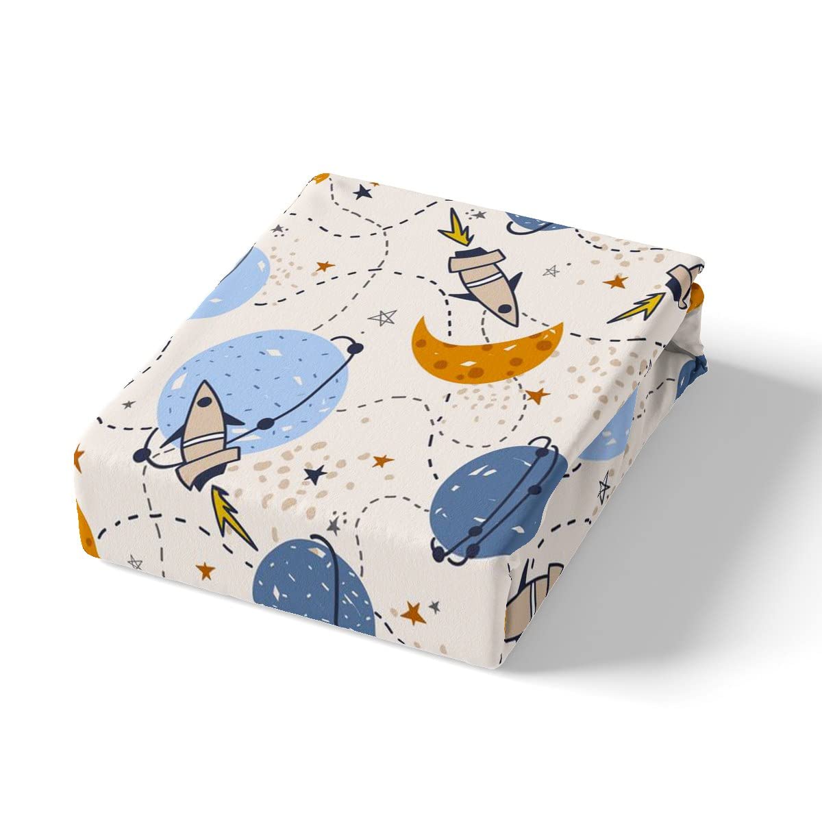 Loussiesd Juego de sábanas para niños y niñas, diseño de cohete de dibujos animados, galaxia, juego de cama para niños y niñas, bonito juego de cama de plantas de aventura en el espacio exterior