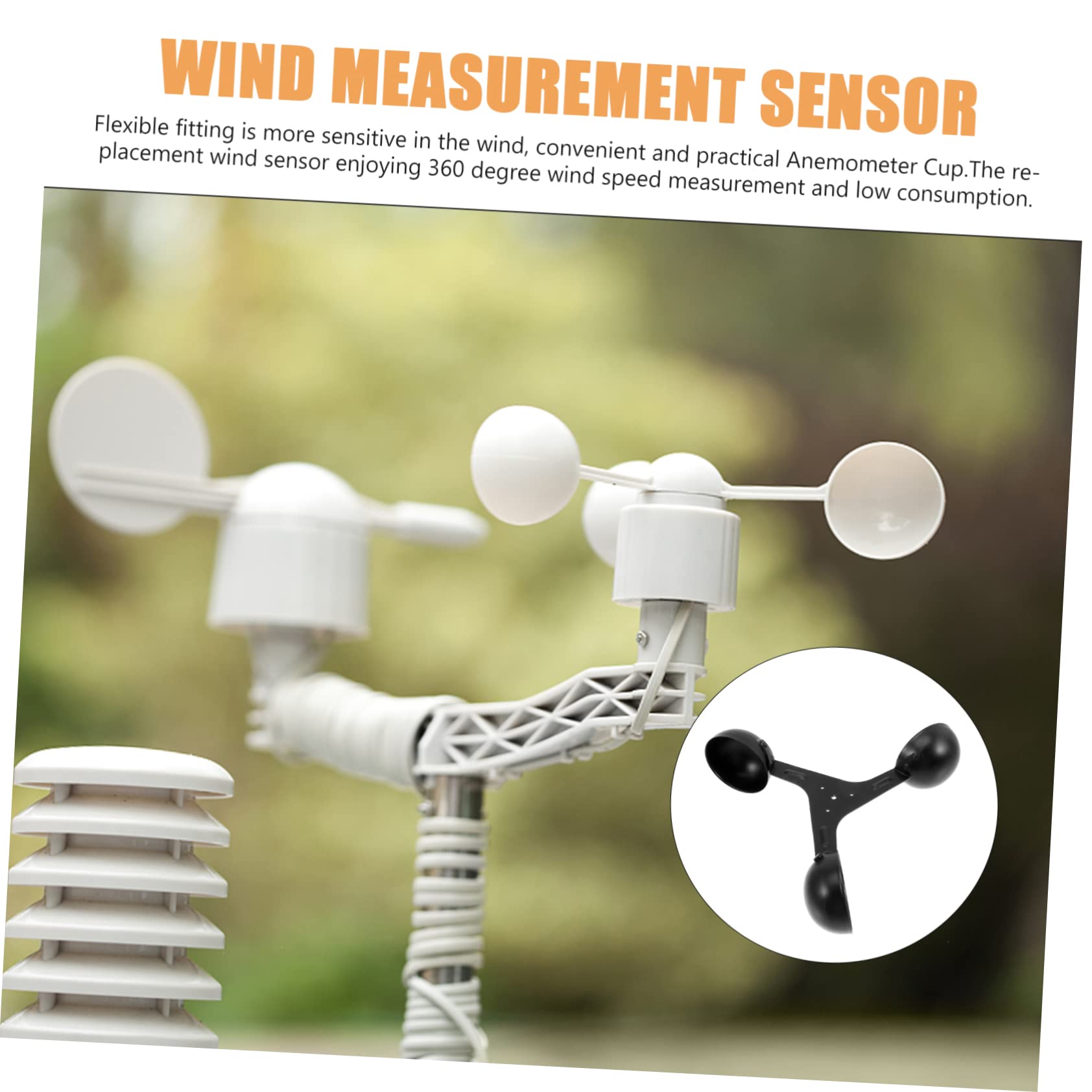 Windmessgerät mit Aufzeichnung als Stabiler Windsensor aus Aluminiumlegierung Ersatz Sensorbecher für Anemometer mit Leichtem Gewicht und Flexibler Passform