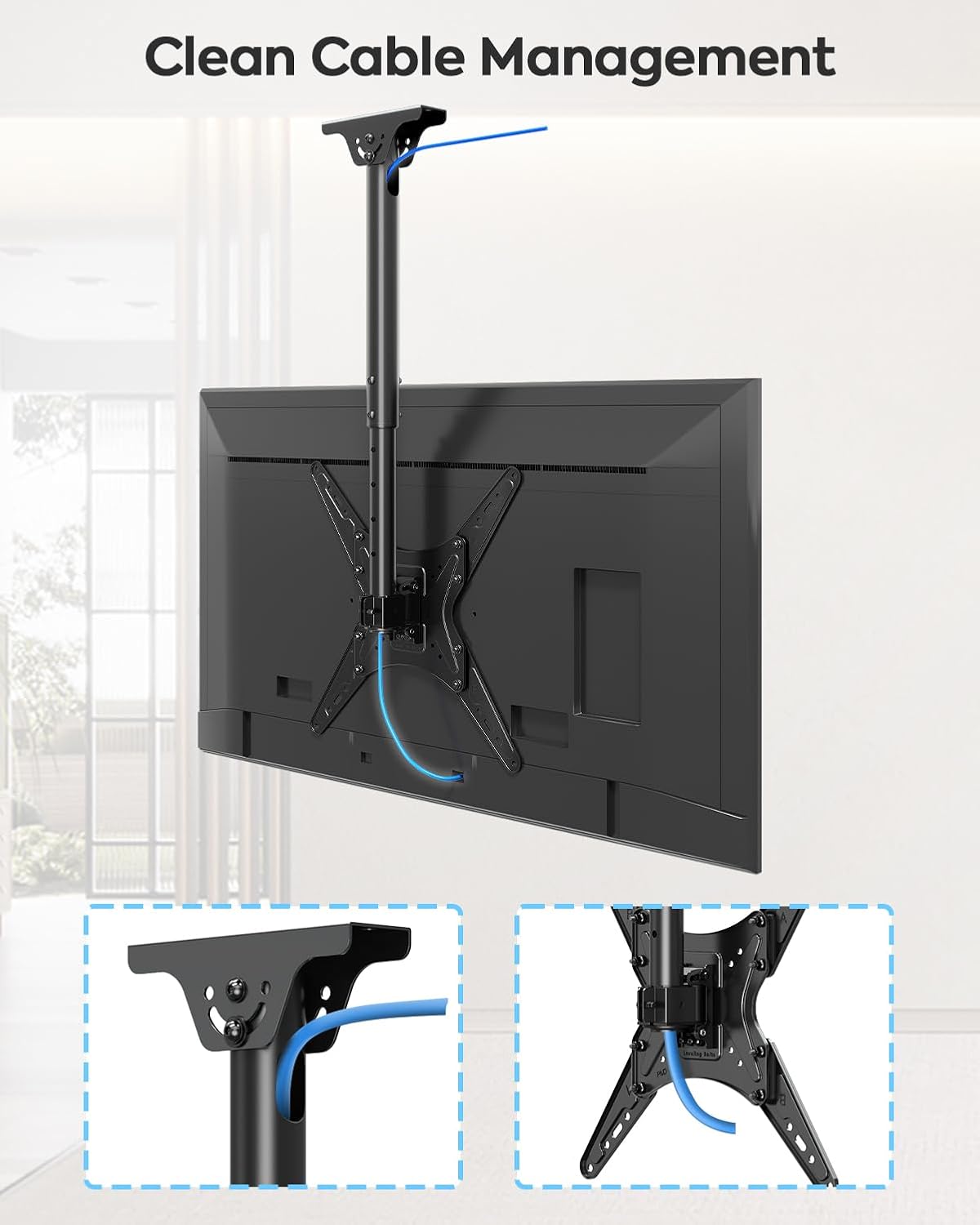MOUNTUP MU0039 Ceiling TV Mount compatibility with various ceiling types