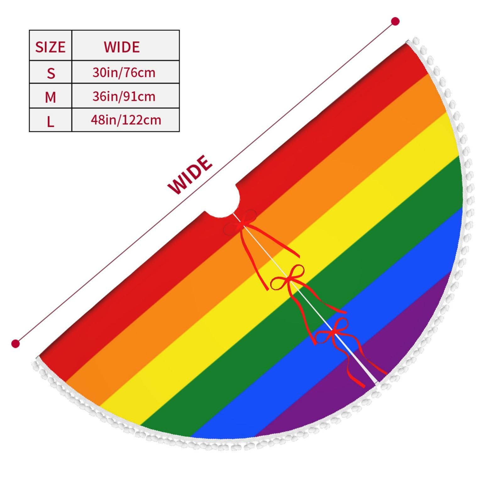 Gonna Per Albero Di Natale 122 Cm Con Anelli Arcobaleno | Morbida, Idrorepellente E Riutilizzabile
