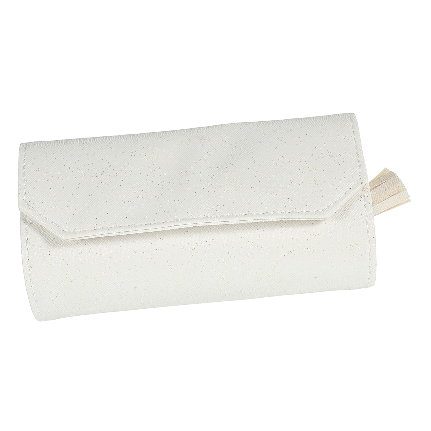 MUSISALY Travel Jewelry Organizer Roll Foldable Pu Storage Bag for Necklaces Earrings and Bracelets Portable and Convenient Jewelry Holder for Travel Glitter Design