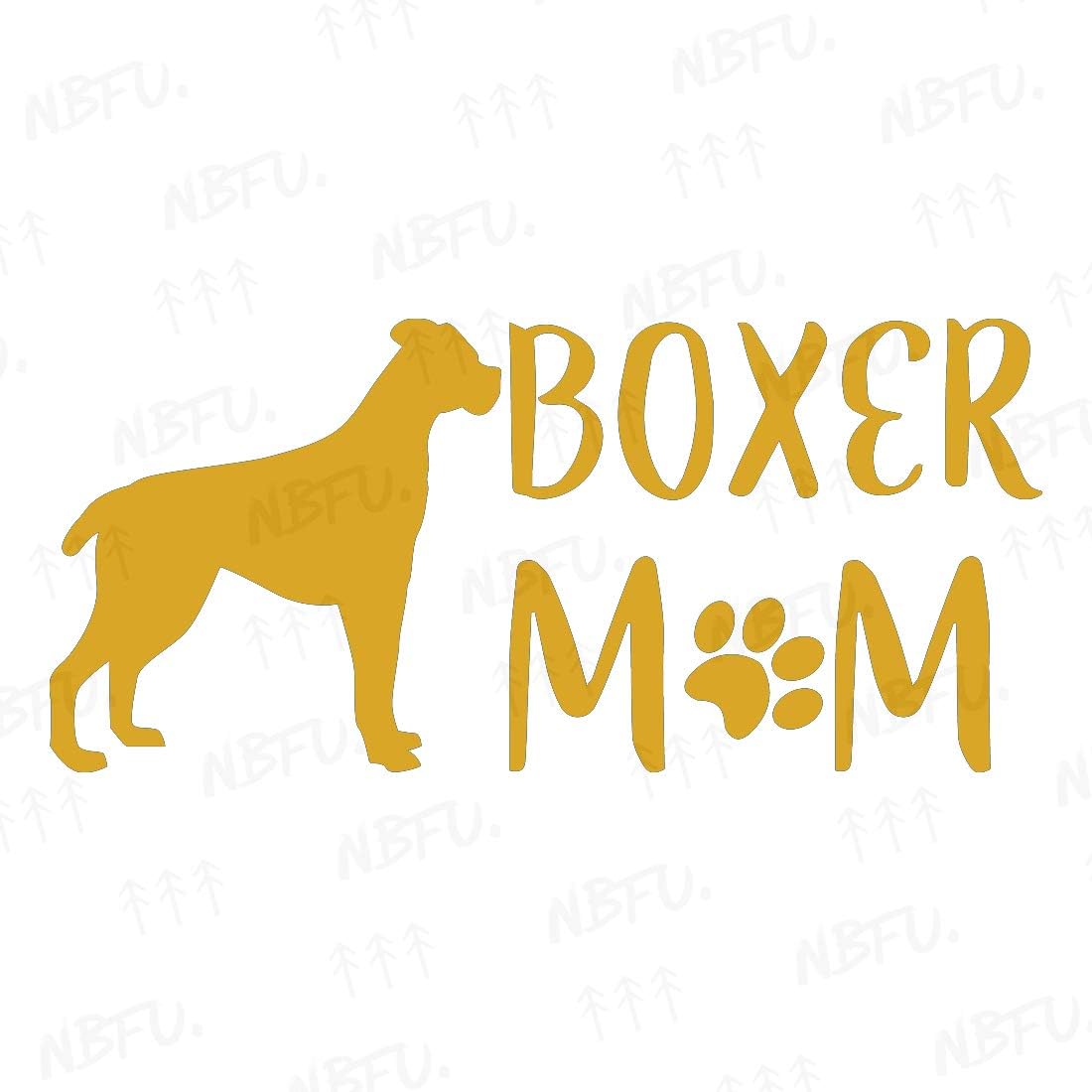 Boxer Dog Lover Mom 1 (Metallic Gold) (Set Of 2) Premium Waterproof Vinyl Decal Stickers For Laptop Phone Accessory Helmet Car Window Bumper Mug Tuber Cup Door Wall Decoration