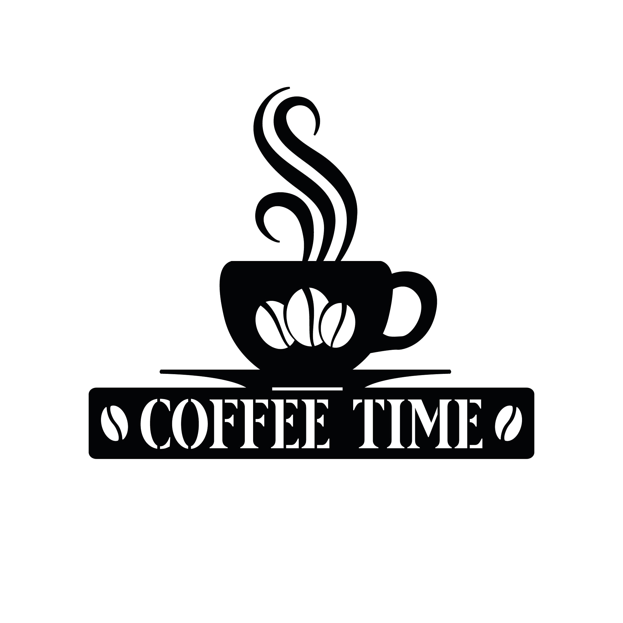 Steelmonks Coffee Time – Una splendida targa in metallo decorativa da parete per tutte le persone di calma (105 cm, grigio chiaro (RAL 9006)