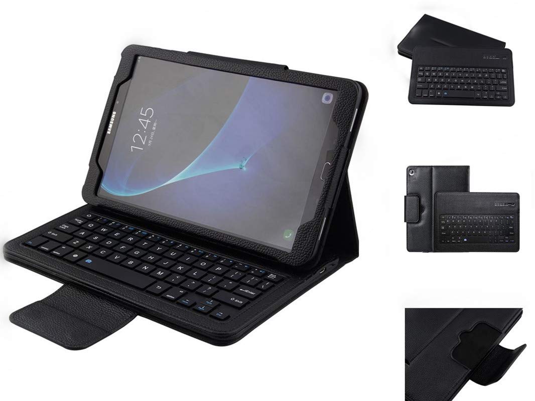 Binguowang Keyboard Case for Samsung Galaxy Tab A 10.1 (2019) Model SM-T510 / T515 Tablet - Folio PU Leather Stand Case Cover with Detachable Wireless Keyboard (Black)
