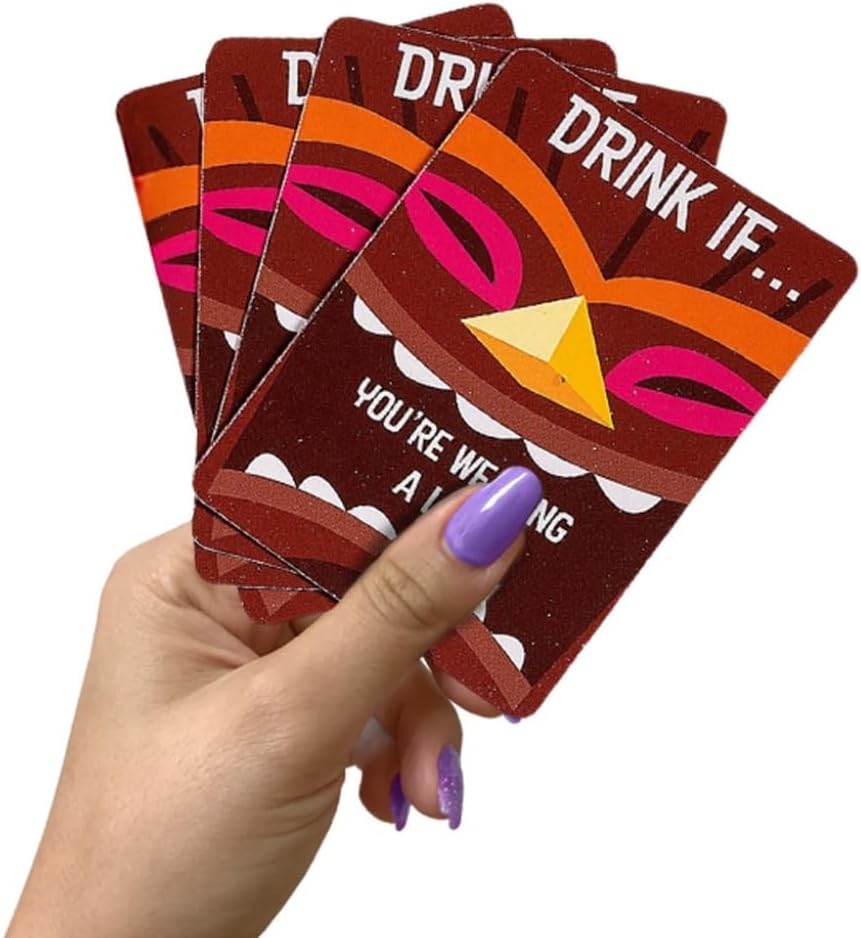 Fun Express Adult Luau Drinking Game - Cards, Pieces Party Games - Adults, Party-goers, Beach Lovers - Tropical Luau, Ideal for Summer or Beach - Fun Challenges, Drinking Rules Game
