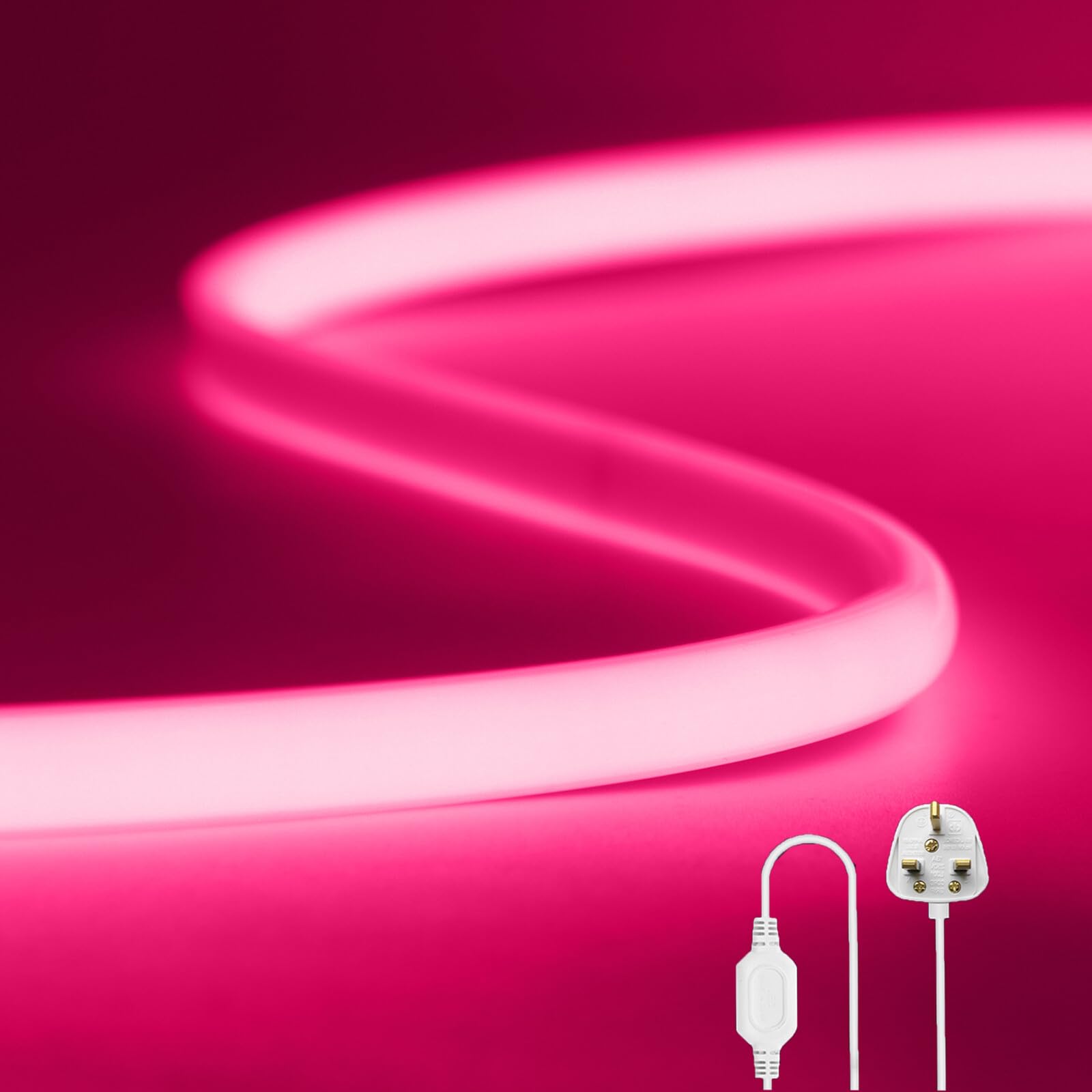 Wisada Flexible COB LED Strip Light [23M, Pink],288 LEDs/m Cuttable FCOB LED Neon String Light,AC220-240V,DIY Design,IP65 Waterproof Fairy Lights for Home and Shop Decorative Lighting