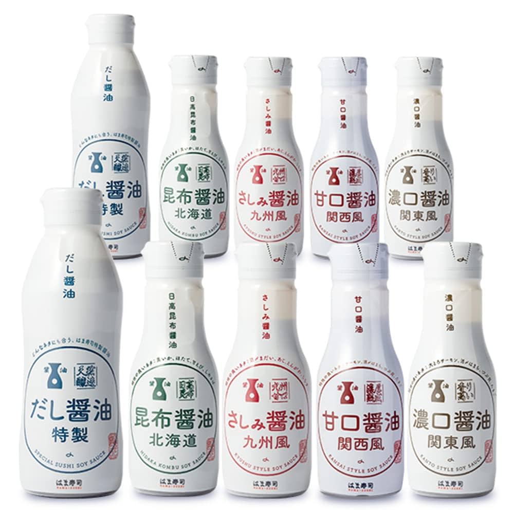 Amazon.co.jp: はま寿司の醤油 5種10本セット【特製だし・日高