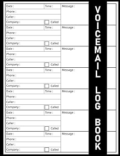 Voicemail Log Book: 8.5 x 11 Inches, 100 Pages, 700 Forms, Message Books For Phone Calls
