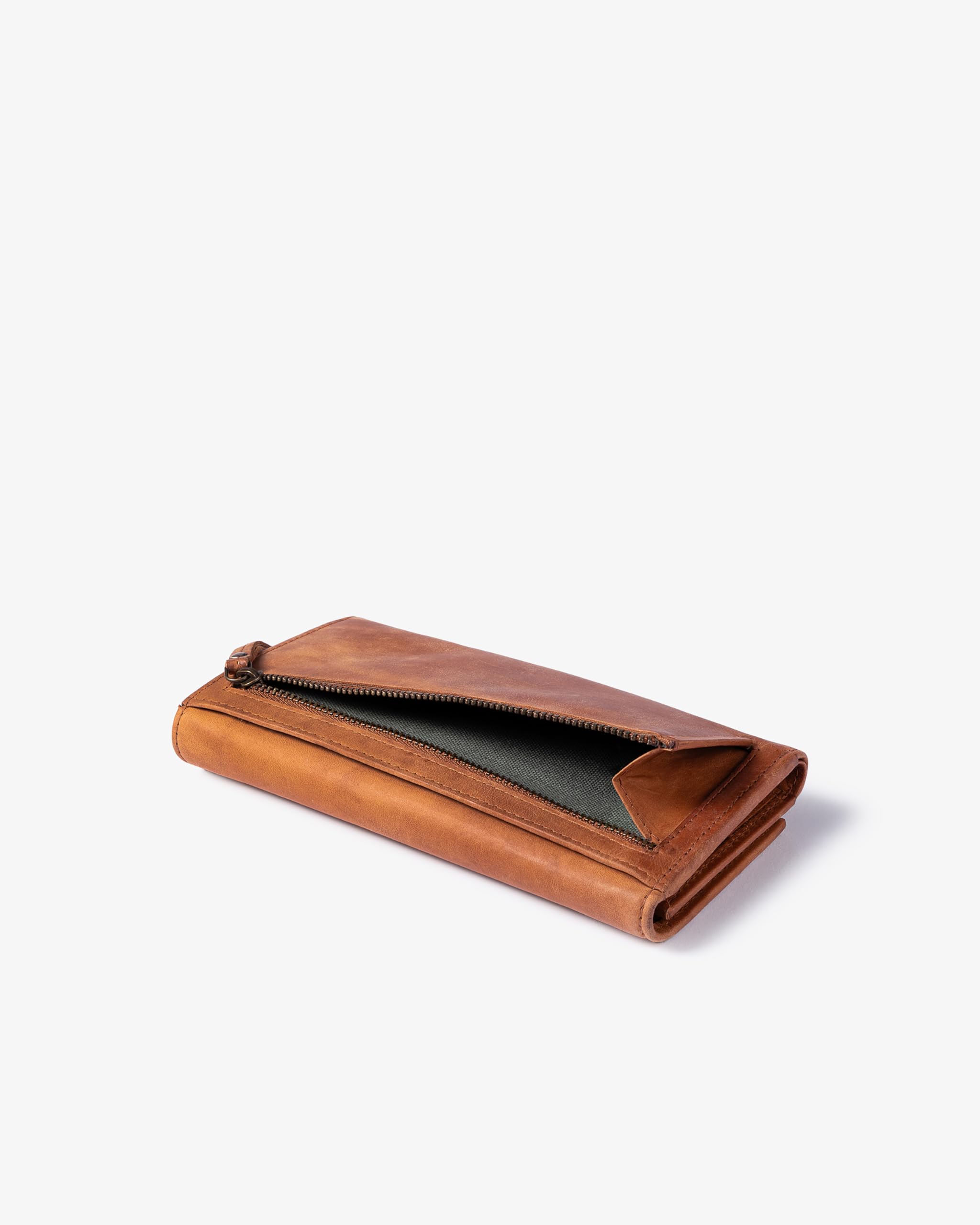 HOLZRICHTER Berlin – Große Damen Geldbörse aus Leder (No 4-3), Vintage, 11x19x3 cm, XXL Portemonnaie mit 22 Kartenfächern, 4 Hauptfächer und mittigem Münzfach Geldbeutel in Camel