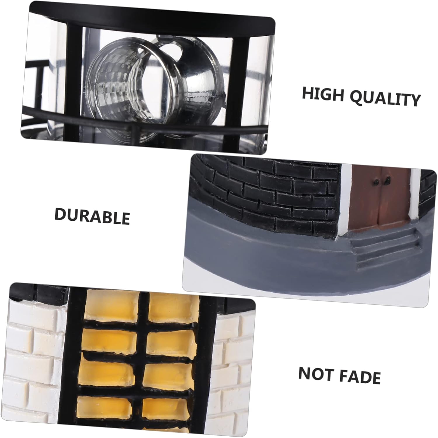 Delicate Solar Lighthouse Outdoor Light for Gardens and Patios Decorative Lantern Easy to Install Black and White Design for Courtyards and Walkways