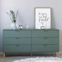 Cômoda Ditália 6 Gavetas Dm-243 Verde Oliva