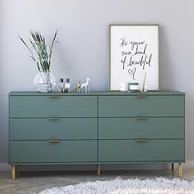 Cômoda Ditália 6 Gavetas Dm-243 Verde Oliva