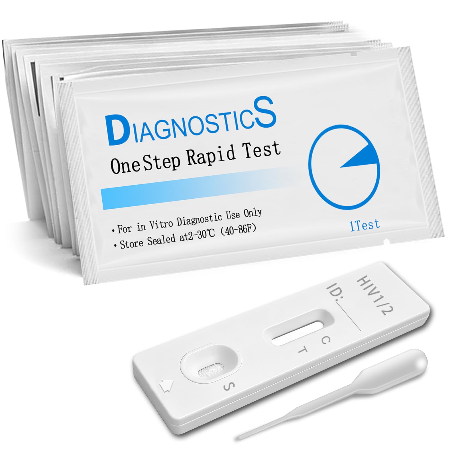 10 Test (HIV) Rapido, Autotest Test rapido HIV, Autotest per Rilevamento Anticorpi HIV, Autovalutazione facile da utilizzare, Sensibile e Affidabile con Risultati