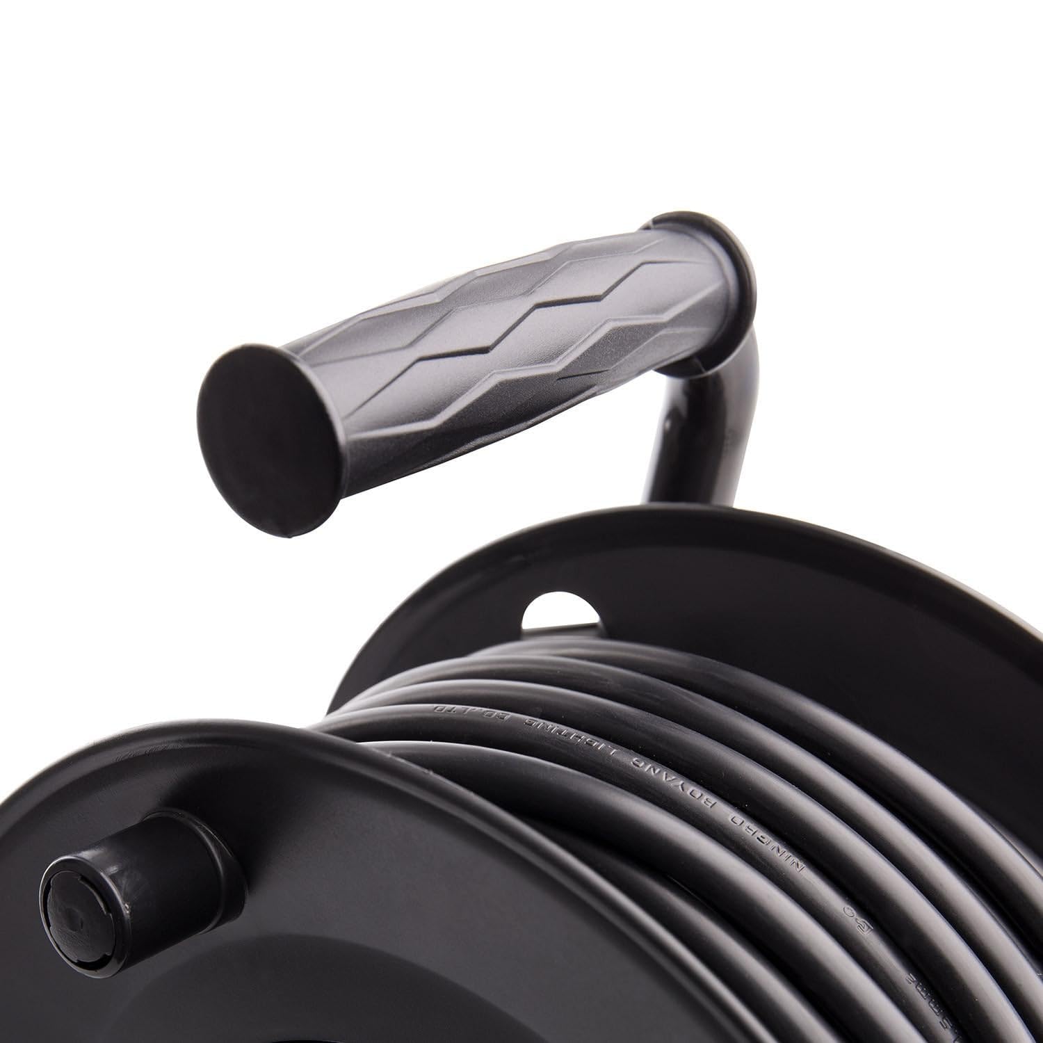 LEDKIA Carrete Alargador de Cable 25m 3x15mm con sistema Anti-Twist Negro