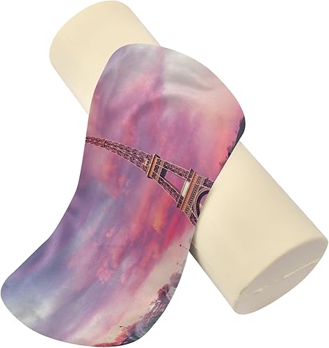 Miniatura 2 de Paris - Almohada redonda cilíndrica de la Torre Eiffel para aliviar el dolor de cuello, suave y transpirable, almohada de espuma viscoelástica de