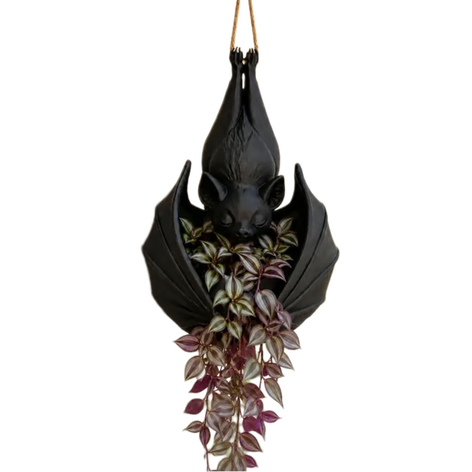 Hanging Bat Plant Pot, Gothic Bat Planter for Succulents Vines and Flower