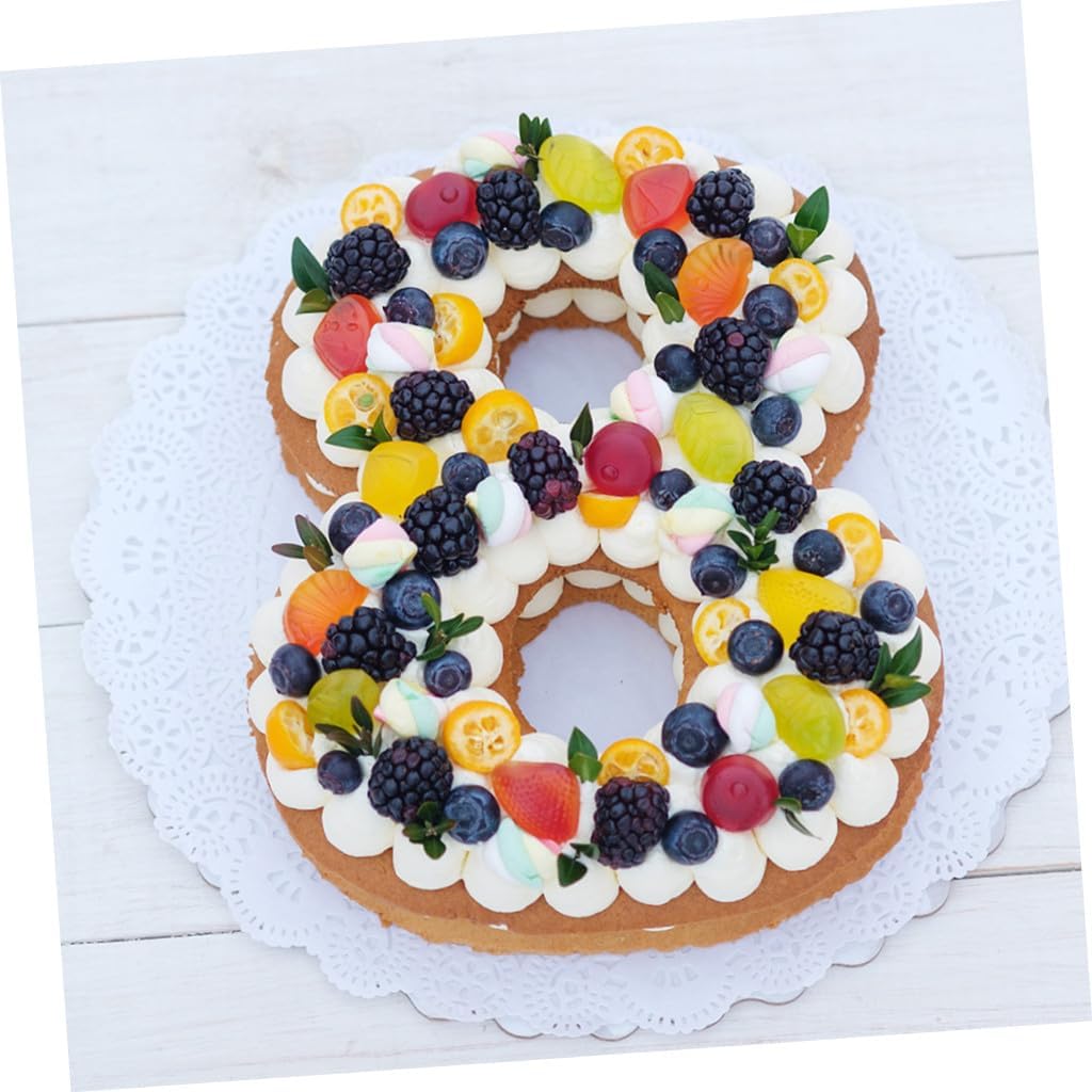 37pcs DIY Number Alphabet Cake Stencils White Cake Molds for Baking Supplies Creative Pattern Templates for Home Kitchen Bakery Restaurant and Shop Use