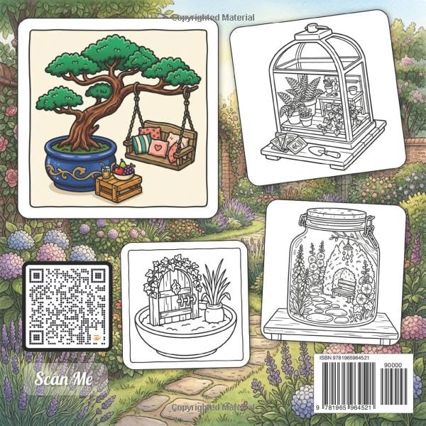 Tiny Cozy Gardens: Easy Bold Line Cute & Comfy Coloring Book | Adorable Hygge Aesthetic Mini Gardens & Cottagecore Backyard Nature Scenes | Creative ... Therapy (Aesthetic Vibes Coloring Book) image 3