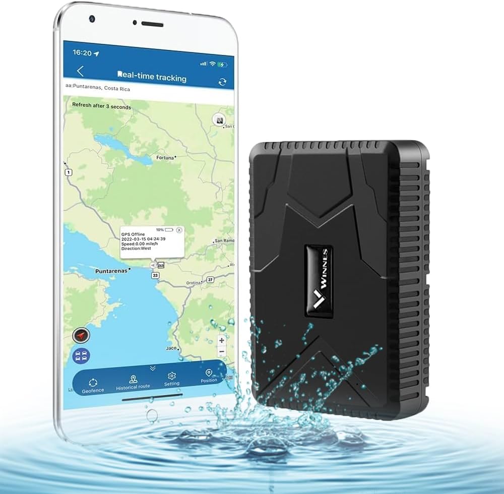Winnes GPS Car Tracker Real-time Location Tracking Anti-theft Vibration/Losin...