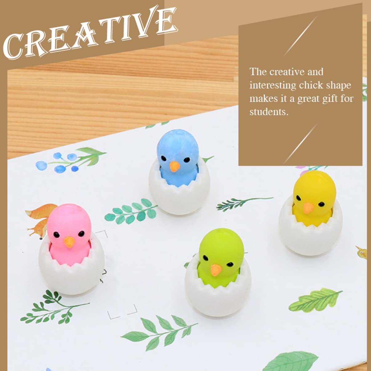VILLCASE 3 Set Gomma Da Cancellare Shell Chick Gomme Da Cancellare Carino Mini Ragazze Freddo Pulcino Coniglio Divertimento Premi in Aula Gomma Da Cancellare Di Pasqua Pezzi * 3