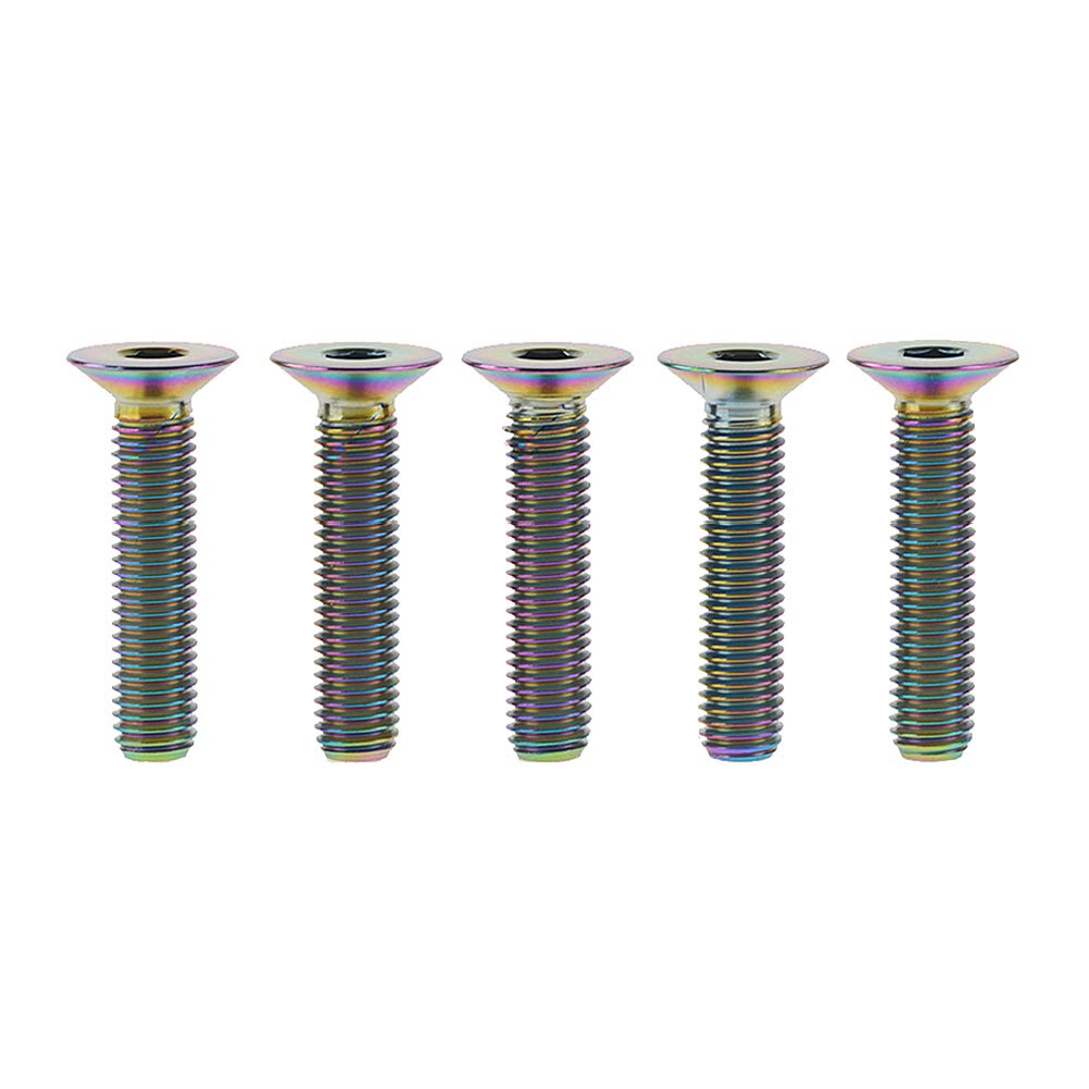 DWAMMEBRS Bolts DIN7991 M6x10 12 15 20 25 30 35 40 45mm Countersunk Hex Socket Screws Pack of 5(Rainbow,M6x35mm)