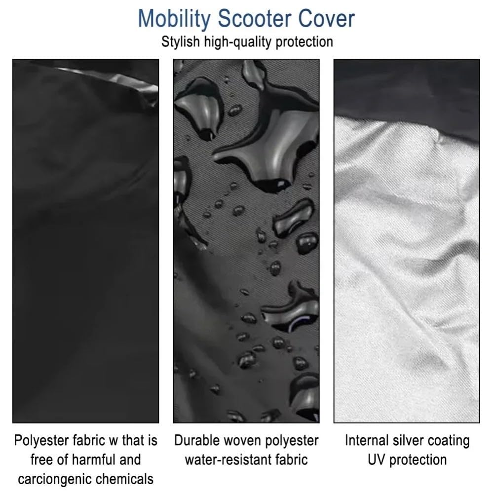Funda impermeable para scooter eléctrico, 210D Oxford, protección solar con revestimiento plateado, resistente al viento, cubierta de lluvia para exteriores, 142 x 66 x 91 cm