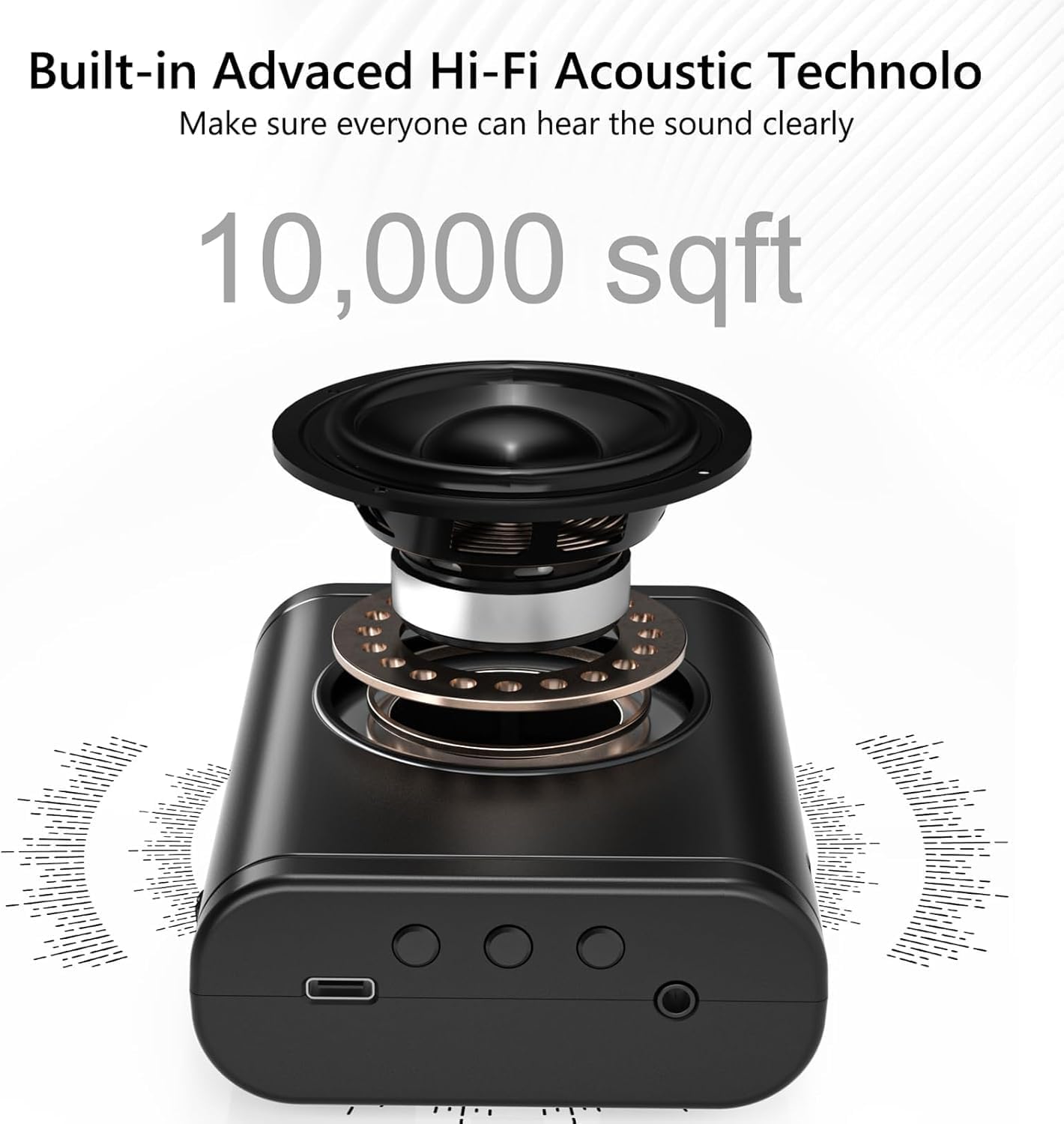 Wireless Voice Amplifier with Wireless Lavalier Microphone, Bluetooth Speaker, PA System, Support USB/TF/SD Card, Cordless Omnidirectional Mic for Teacher, Streaming, Classroom, Speech, Meeting, Yoga