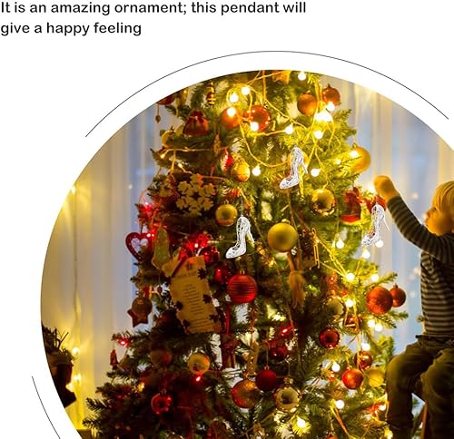 Miniatura 4 de Gadpiparty Decoración colgante para árbol de Navidad, 12 piezas de zapatos de tacón alto para Navidad, invierno, país de las maravillas, vacaciones,