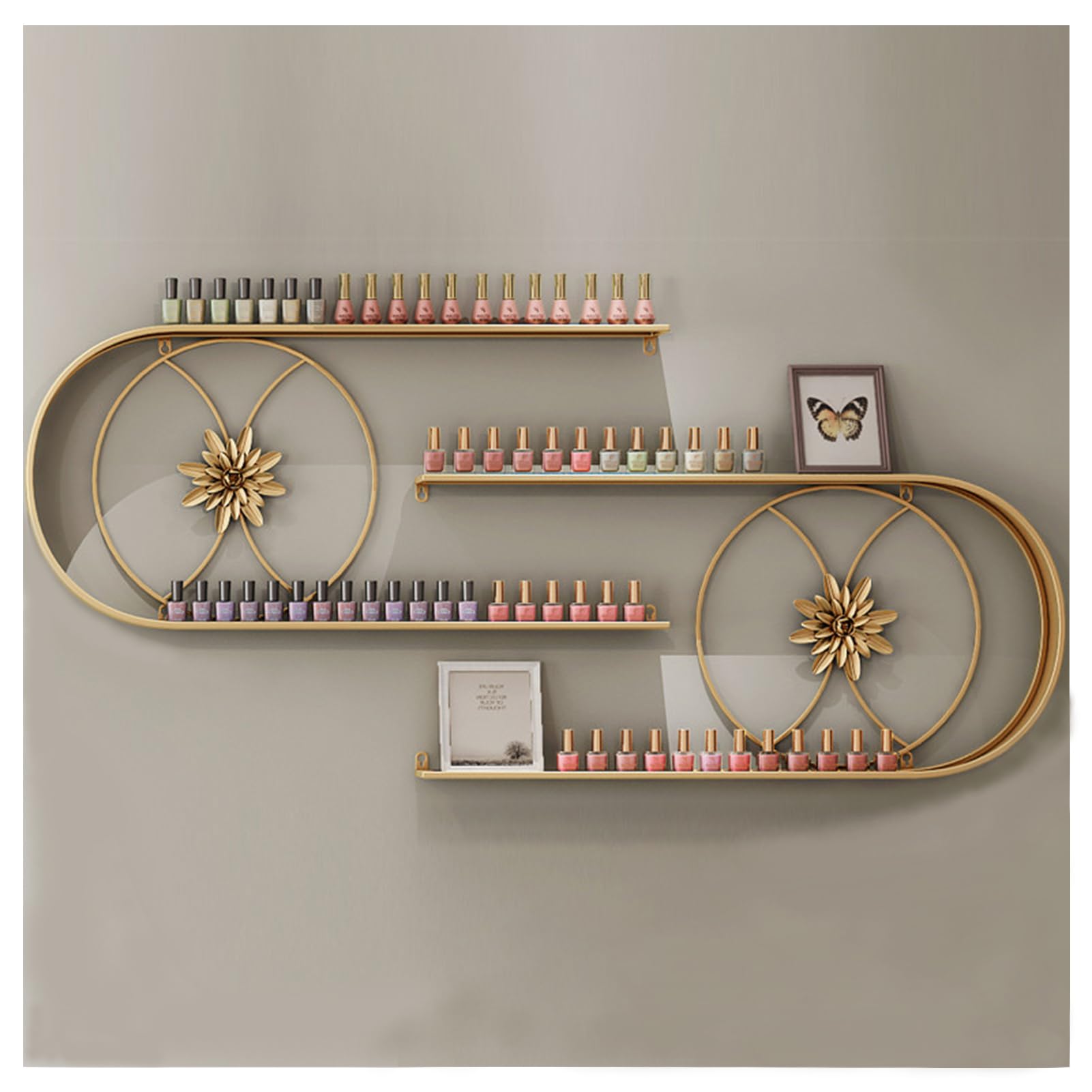 ZBJDX Creative U-Shaped Nail Polish Glue Storage Rack Metal Nail Polish Wall Mounted Rack Nail Polish Make-Up Storage