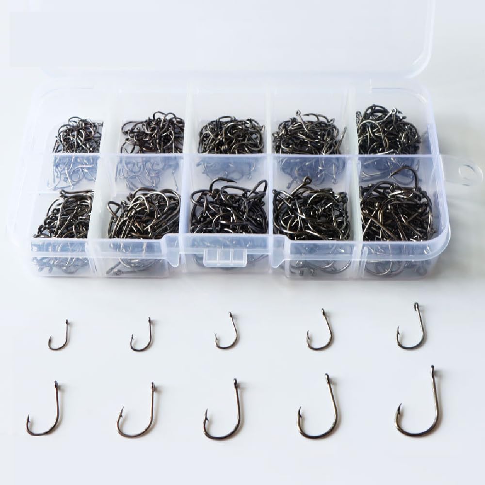 Gancio 10 pezzi di ganci spinati, ganci da barbone d'oro, ganci di pesce in acciaio ad alta carbonio, ganci di pesce spinato for il lombrico accessori for la pesca Fisher Gancio