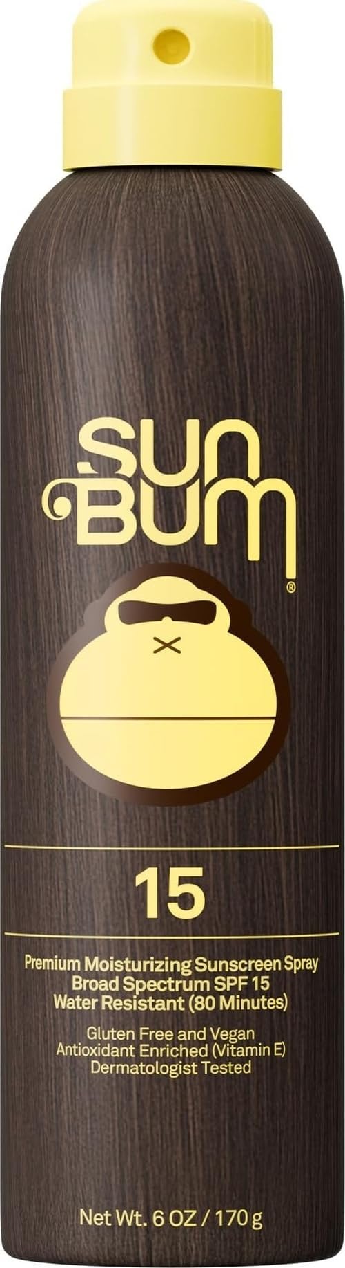 Sun Bum Original SPF 15 Broad Spectrum Sunscreen Body Spray - 6 oz | Moisturizing Sunscreen with Vitamin E, Vegan, Hawaii 104 Act Compliant (Made without Octinoxate & Oxybenzone)