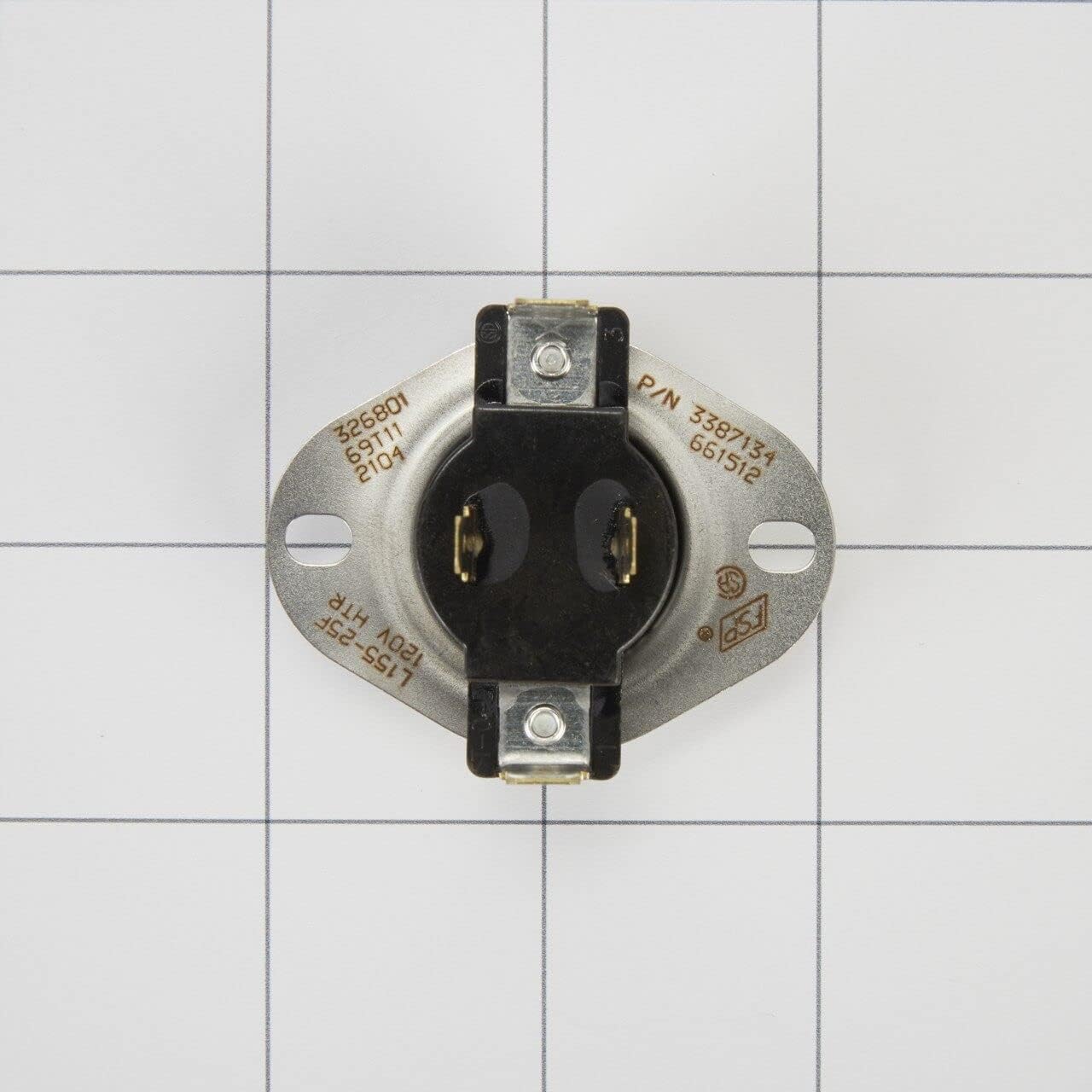 Whirlpool WP3387134 Genuine OEM Dryer Cycling Thermostat Replacement Part - Replaces 306910, 3387135, 3387139, and more
