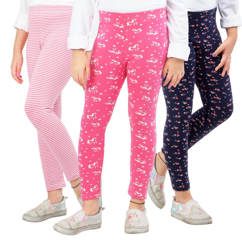 Image of ARIEL Girls Cotton Printed Regular Fit Non-Transparent Ankle Length Leggings
