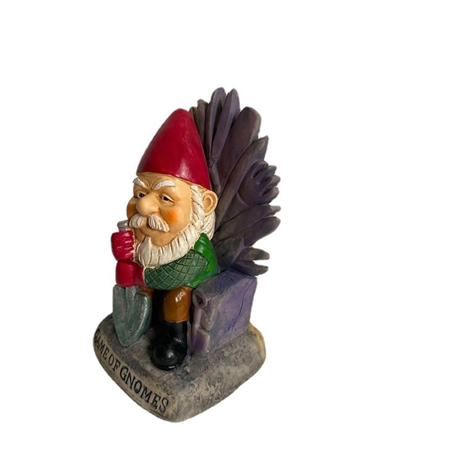 HABITZ Garden Ornaments Funny Dwarfs Resin Holding A Shovel Gnome Statue Dwarf Figurines Game Of Gnomes Garden Sculpture For Home Office Desk Lawn Yard Decor Cartoon Home Outdoor Decoration