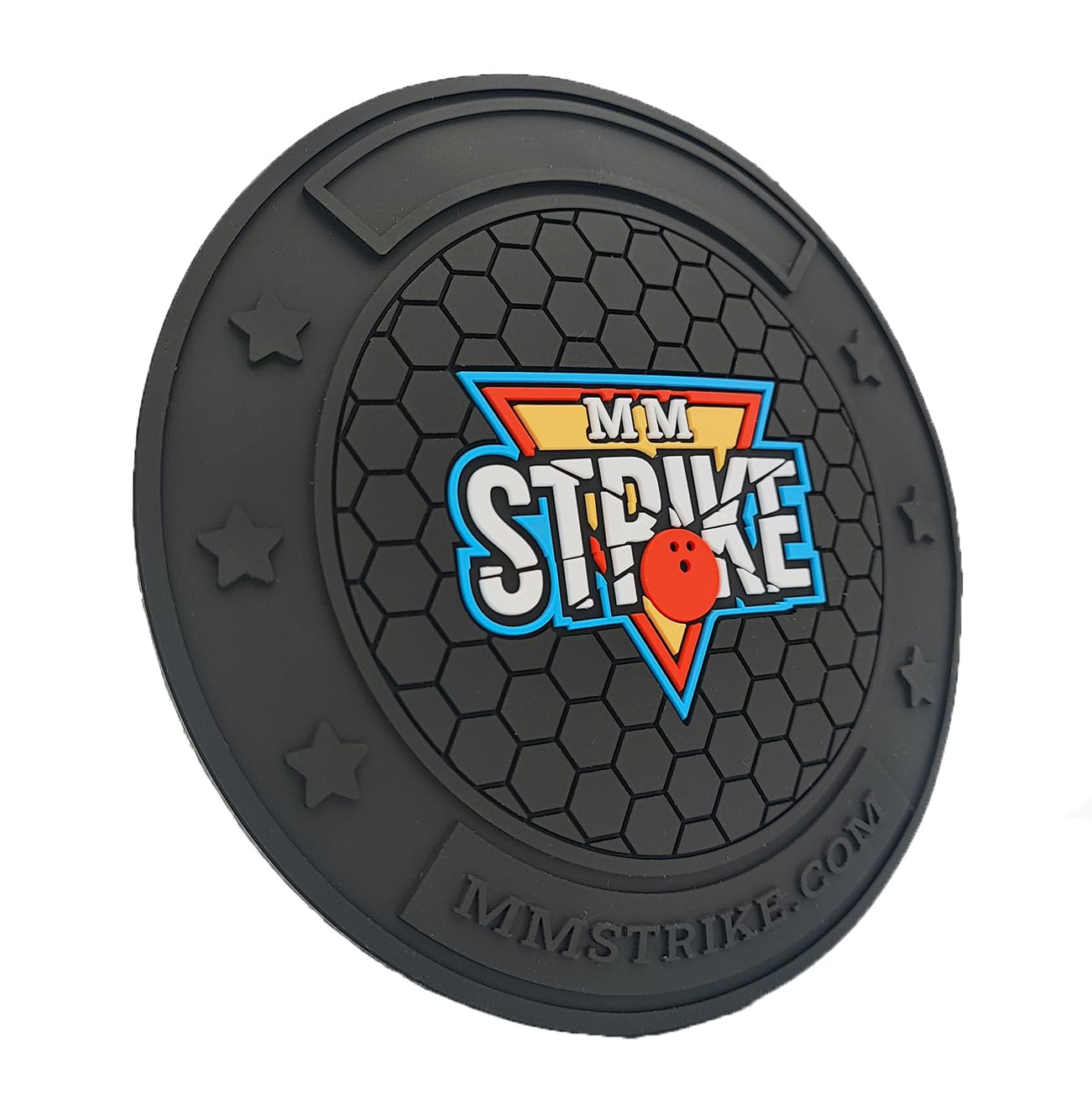 MMSTRIKE 2 cuscinetti da bowling in pelle Shammy + Nero GripFlex Gomma Base Disco Gancio e Sistema Loop. Rimozione olio e levigatura superficiale. Ammies da bowling sostituibili