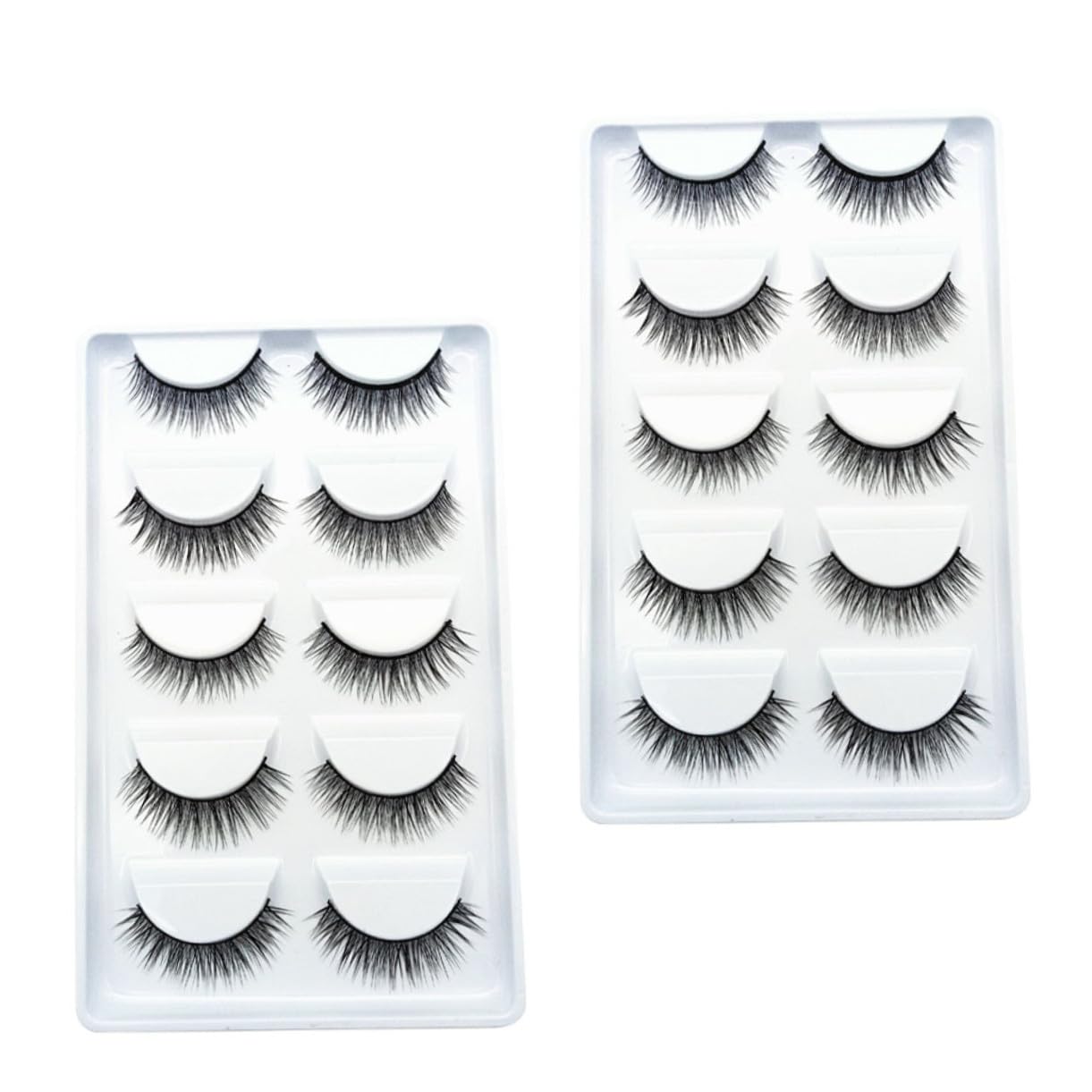 Homoyoyo Faux Cils Naturels Réalistes 10 Paires en Fibre Chimique, Doux et Faciles à Utiliser, pour Maquillage des Yeux et Usage Personnel ou Professionnel