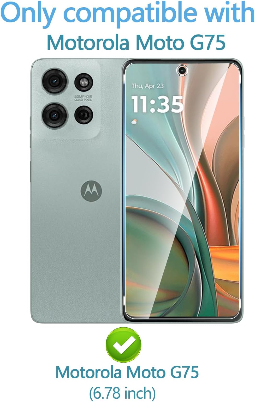 3 Pack Designed for Moto G75 Screen Protector Tempered glass film.Anti-Breakage.Anti-Scratch No Bubbles 9H Hardness.Easy Installation for Moto G75