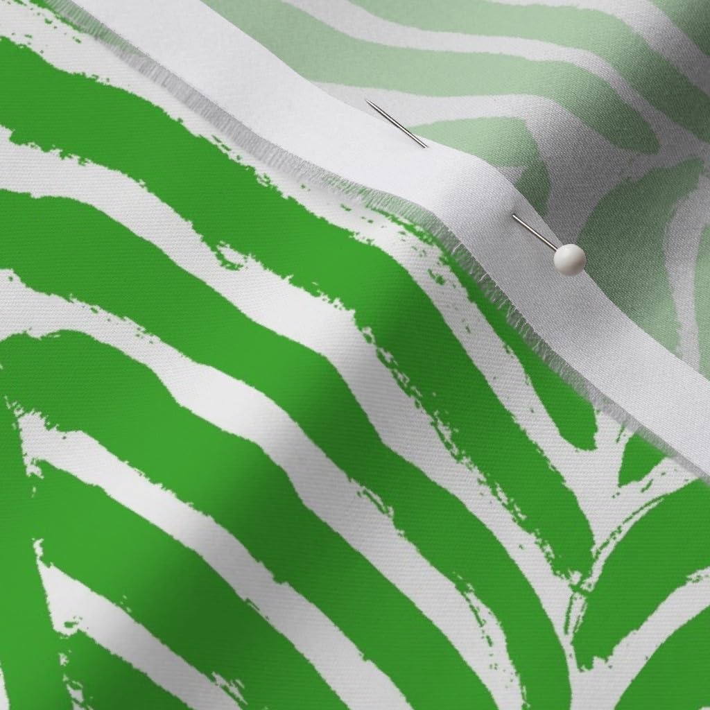 Spoonflower Fabric - Palm Trees West Beach South Florida Green White Summer Tropical Printed on Organic Cotton Sateen Fabric by The Yard - Sewing Quilting Apparel Home Decor