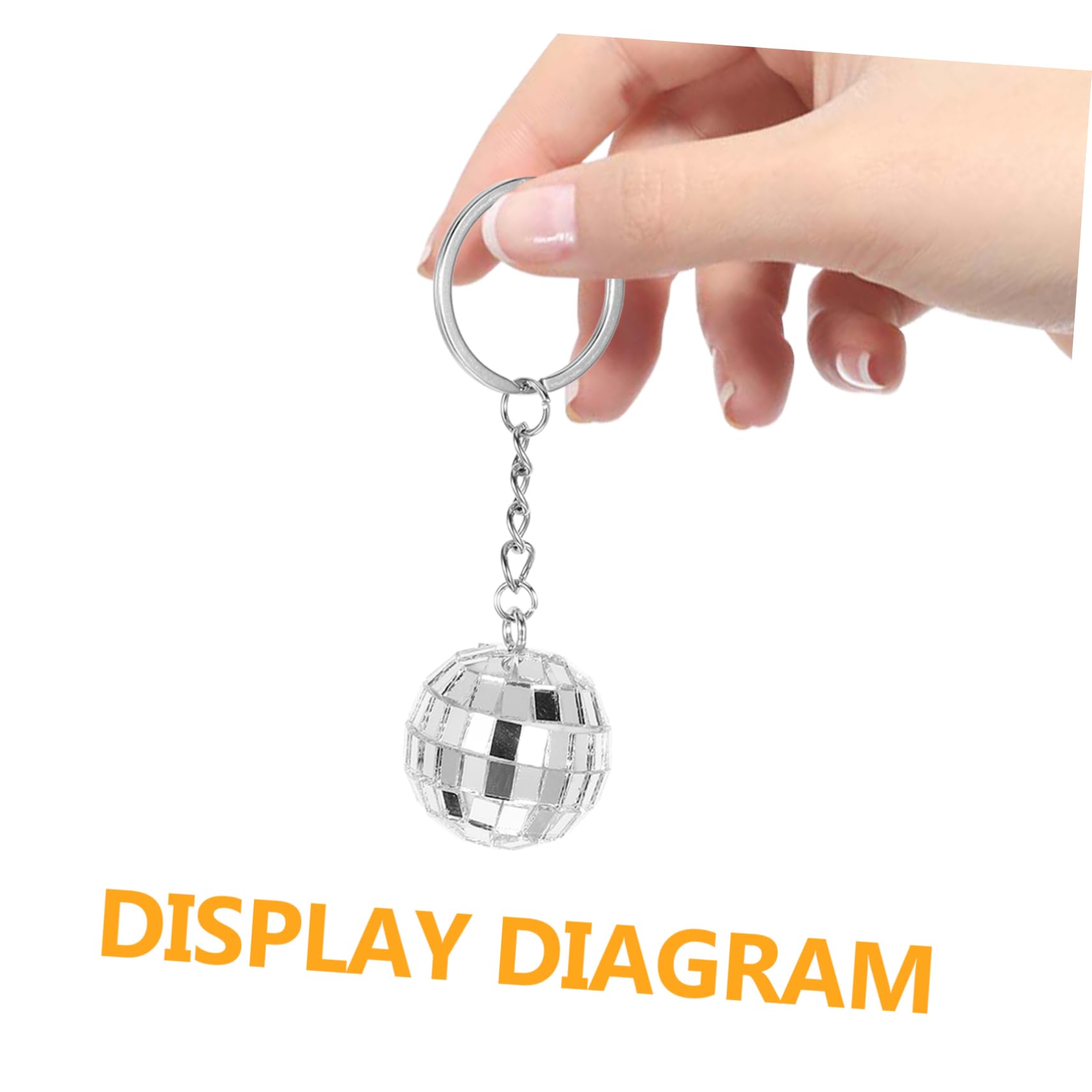 ABOOFAN 10 Piezas Llavero De Bola De Discoteca Espejo De Adorno De Bola De Discoteca Para Equipo Colgante Para Bolso