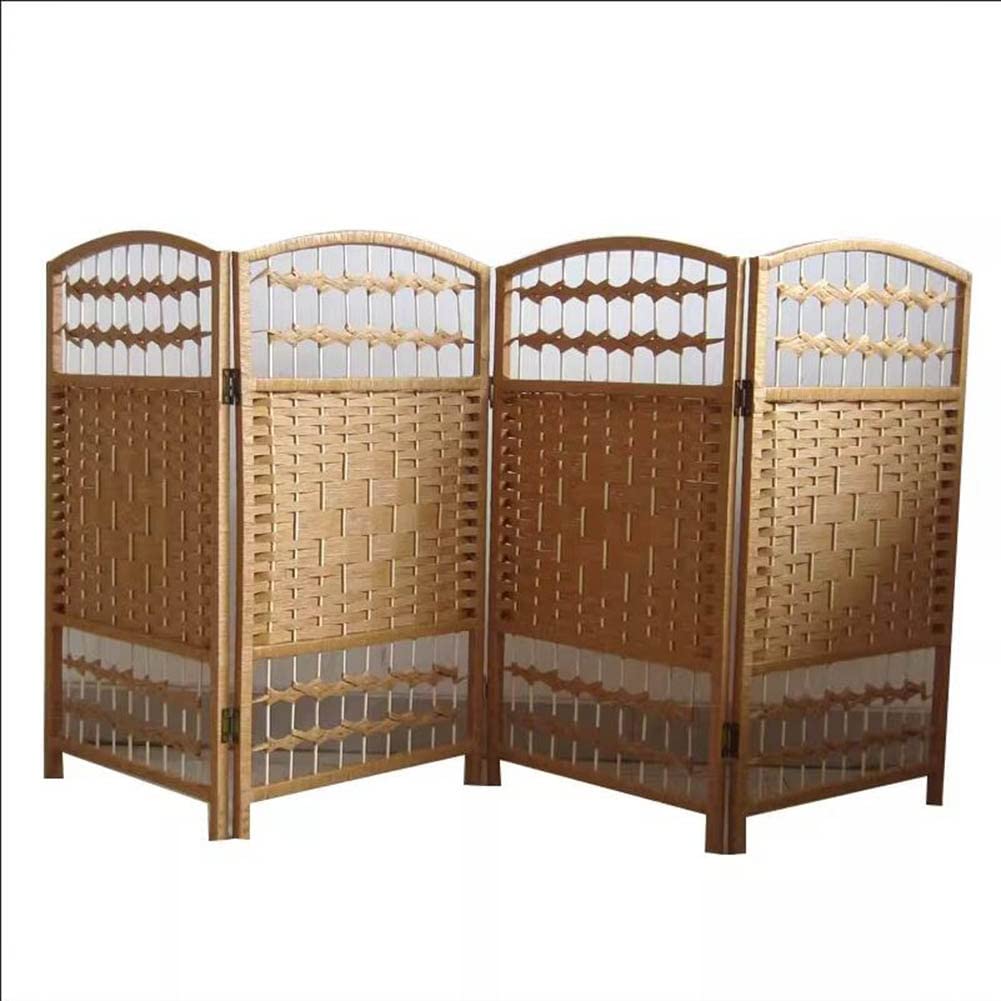 Gofohimi Natural-4 Panel Rattan Nursery Screen Divider, Area Fence Movable Children's Screen Foldable Play Area Small Screen (Color : Size : 120X160cm)