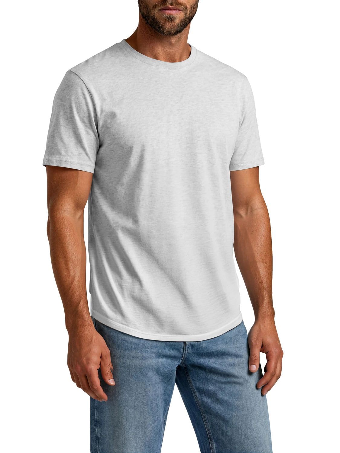Only & Sons ONSJEFF Longy T-shirt męski, regularny krój, zestaw 5 sztuk, długi krój, okrągły dekolt, krótki rękaw, na lato, czarny, biały, niebieski, beżowy, szary, zielony, S M L XL XXL 3XL