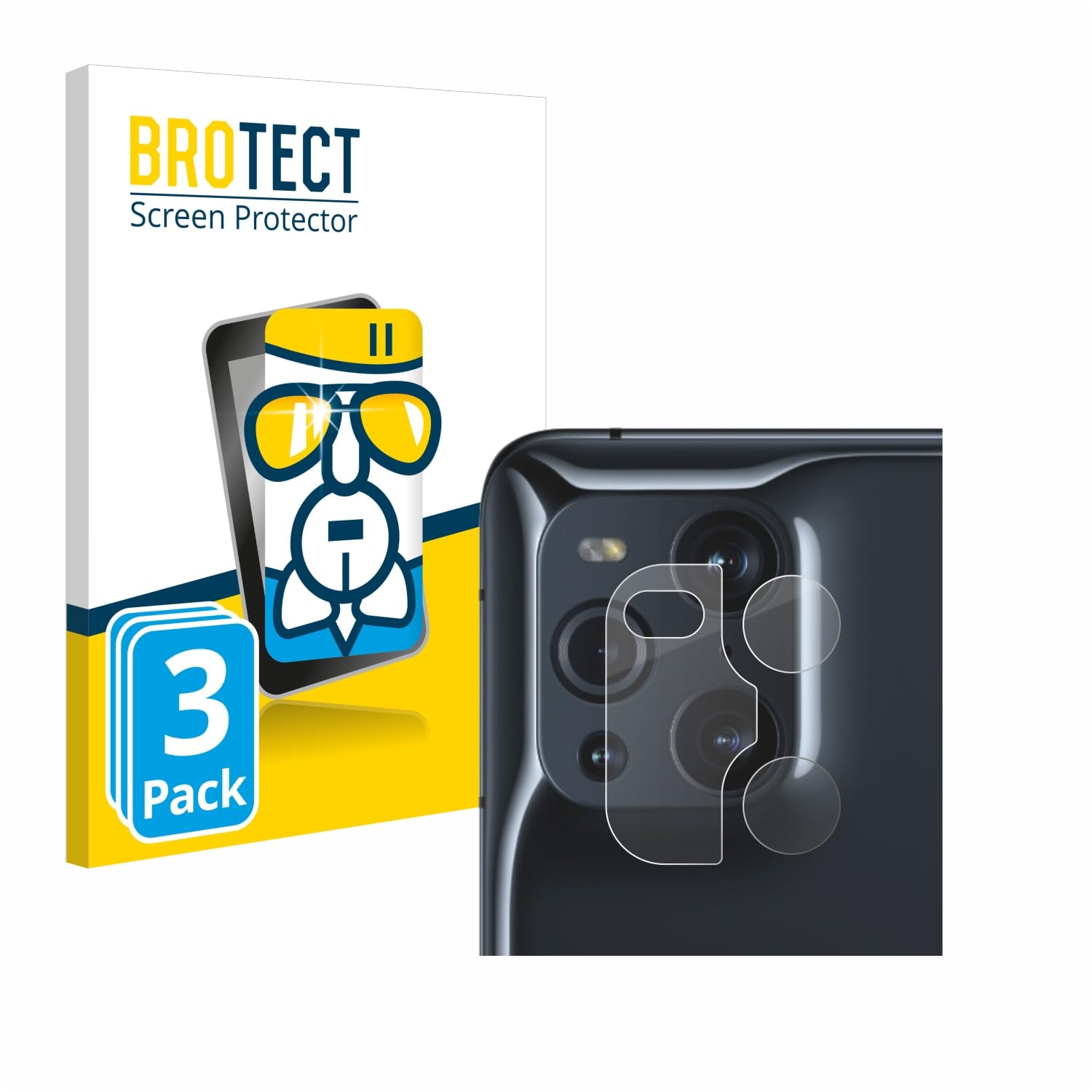 brotect Pellicola Protettiva Vetro per Oppo Find X3 Pro (SOLO Fotocamera) Protezione Schermo (3 Pezzi) [Durezza Estrema 9H, Chiaro