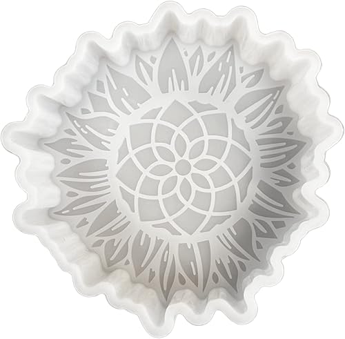 Miniatura 5 de Molde de silicona refrescante para automóvil con forma de flor de corazón chakras de girasol 4 x 4 x 1 pulgadas bohemio hippie 4 x 4 x 1 pulgadas
