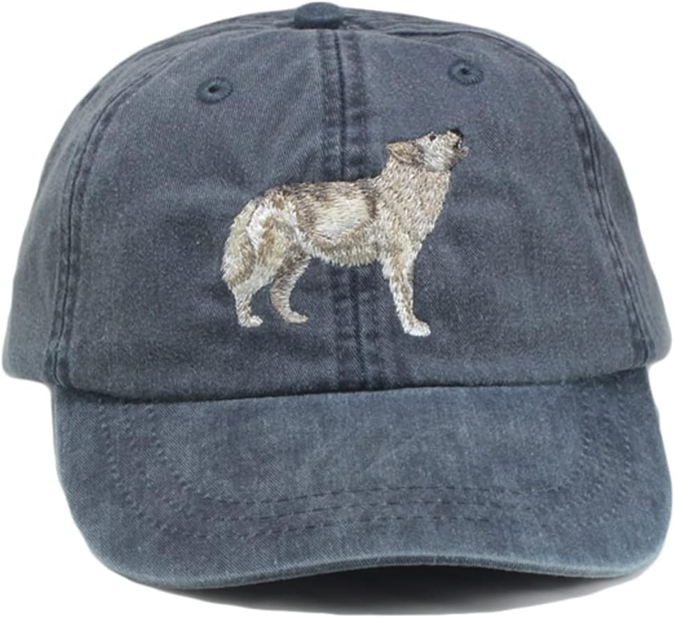 Wolf embroidered baseball hat, Howling unisex cap, (more colors)