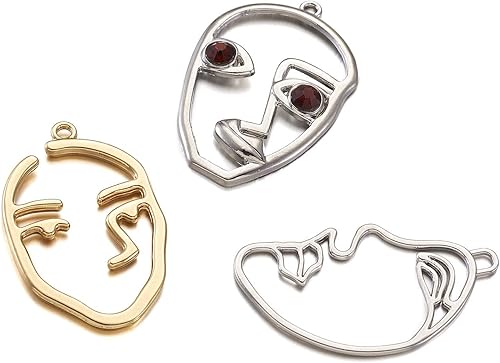 Miniatura 3 de Craftdady Colgantes de bisel abierto de cara abstracta