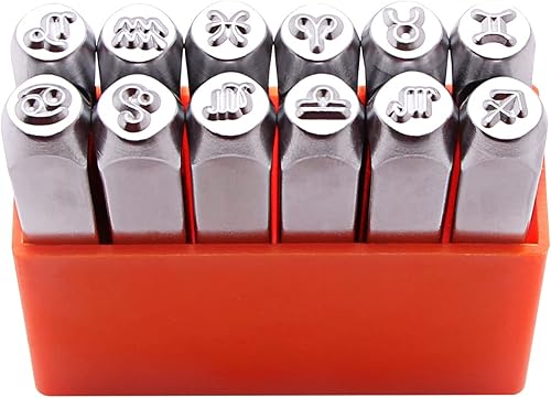 Vista 20 de Tlimus Kit de estampado de metal con temática de ángel, 12 unidades, 0.236 in (1/4 pulgadas), kit de sellos de metal para manualidades, accesorios