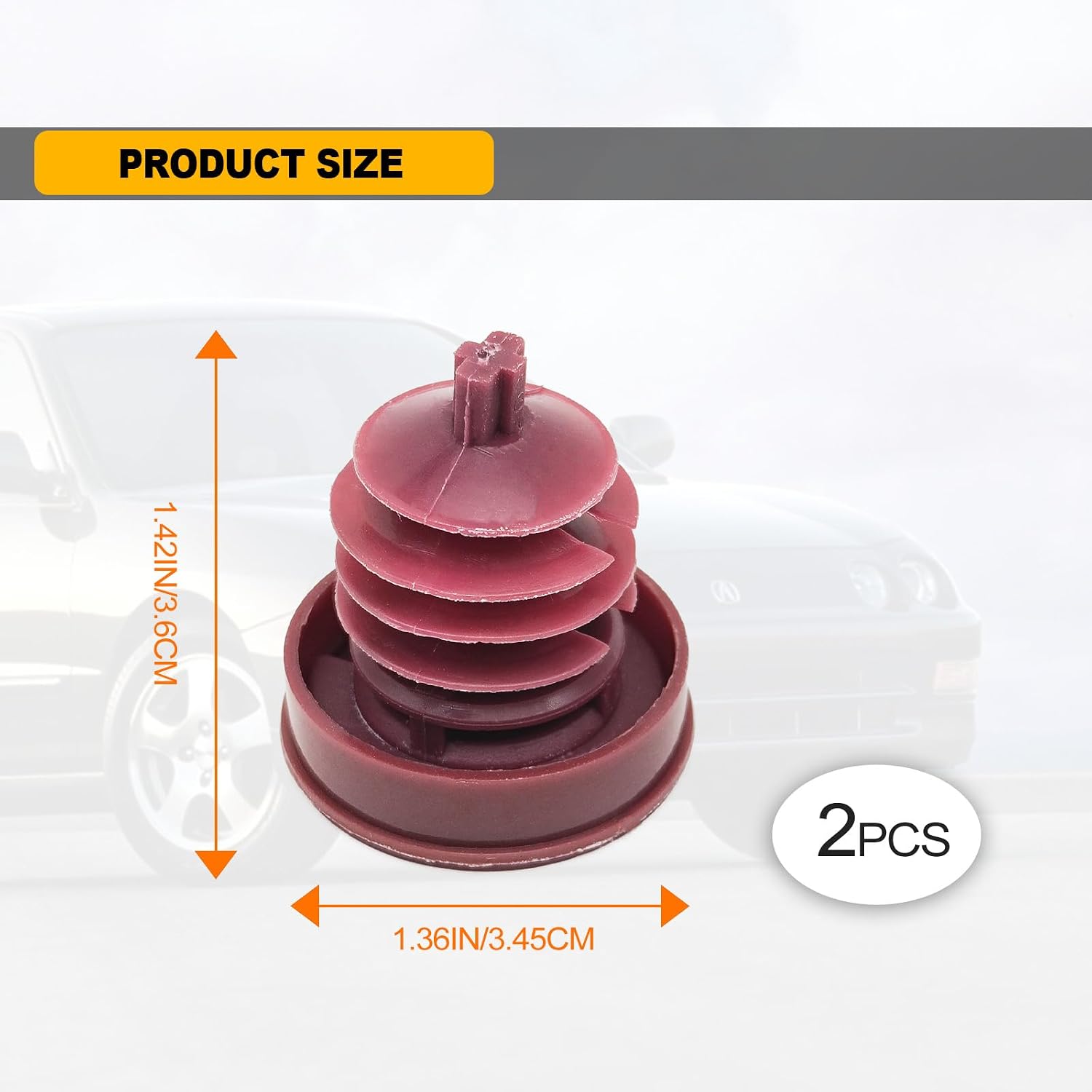2 Pack Red Hydraulic Power Steering Pump, Steering Pump Reservoir Cap Compatible with Honda Acura OEM 53697-SB3-952