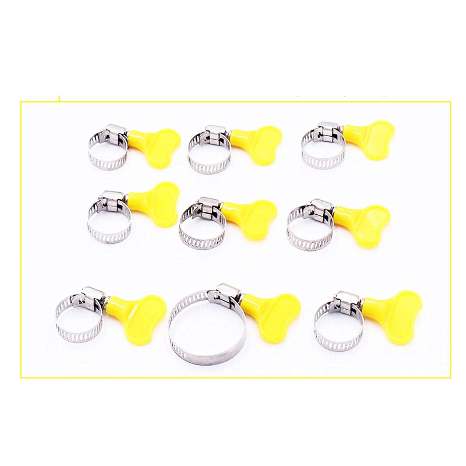 Zaciski węża śrubowego w kształcie litery T, zacis Zacisk rurowy Pasuje do rurki o średnicy 6 mm ~ 32 mm z plastikowym uchwytem Zacisk do węża ze stali nierdzewnej (Material : 10 to 16mm)